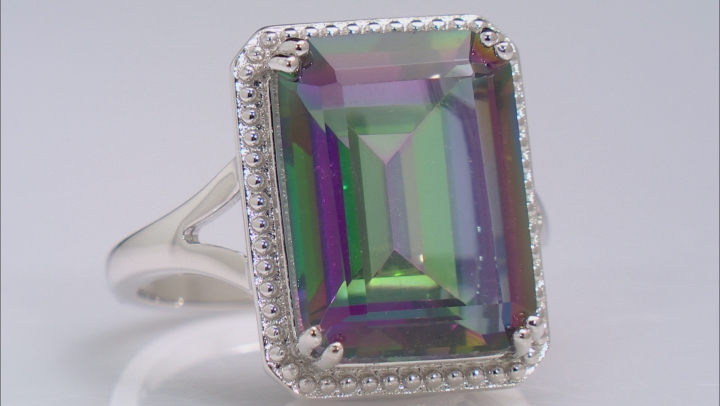 Multi-Color Quartz Rhodium Over Sterling Silver Ring 9.78ctw Video Thumbnail