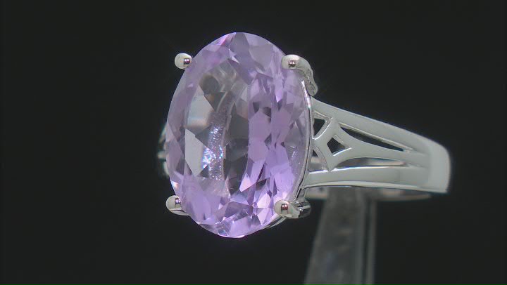 Lavender Amethyst Rhodium Over Sterling Silver Solitaire Ring Video Thumbnail