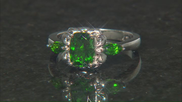 Chrome Diopside Rhodium Over Sterling Silver Ring 1.55ctw Video Thumbnail