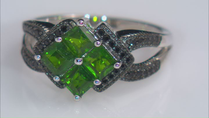 Chrome Diopside Rhodium Over Sterling Silver Ring 1.58ctw Video Thumbnail