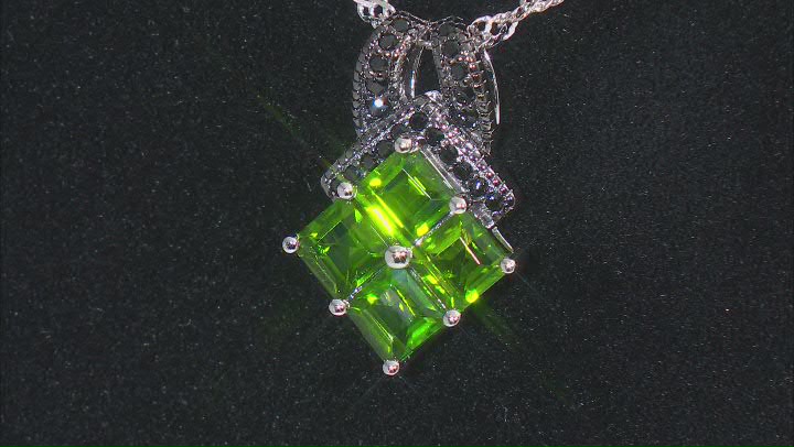 Chrome Diopside Rhodium Over Sterling Silver Pendant With Chain 1.47ctw Video Thumbnail