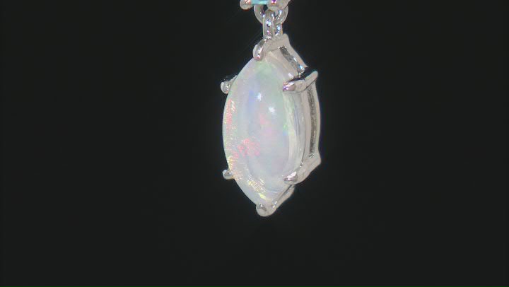 Multi Color Ethiopian Opal Rhodium Over Sterling Silver Pendant with Chain 0.51ctw Video Thumbnail
