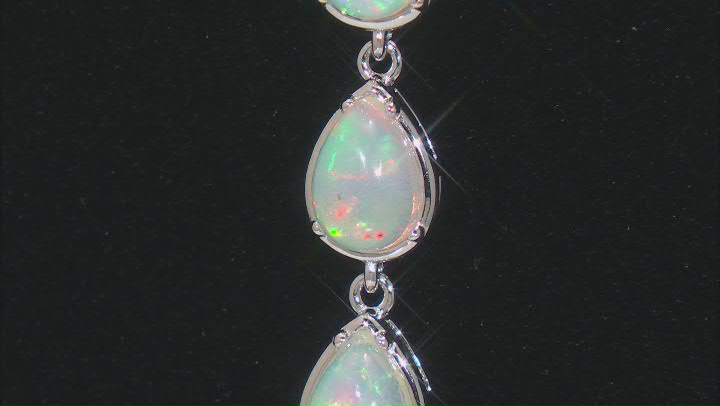 White Ethiopian Opal Rhodium Over Sterling Silver Pendant With Chain 1.10ctw Video Thumbnail