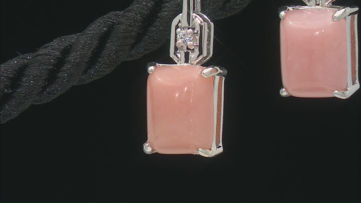 Pink Opal Rhodium Over Sterling Silver Earrings 0.03ctw Video Thumbnail