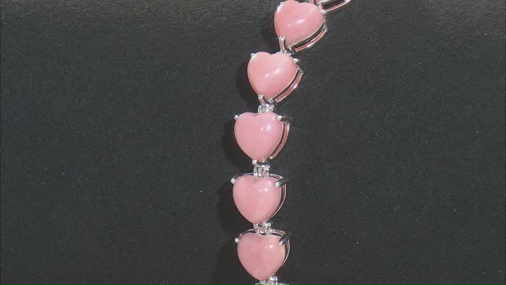 Pink Opal Rhodium Over Sterling Silver Bracelet 8mm Video Thumbnail