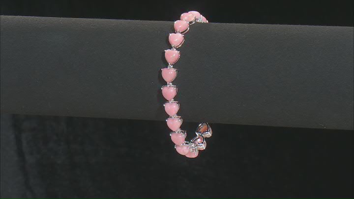 Pink Opal Rhodium Over Sterling Silver Bracelet 8mm Video Thumbnail