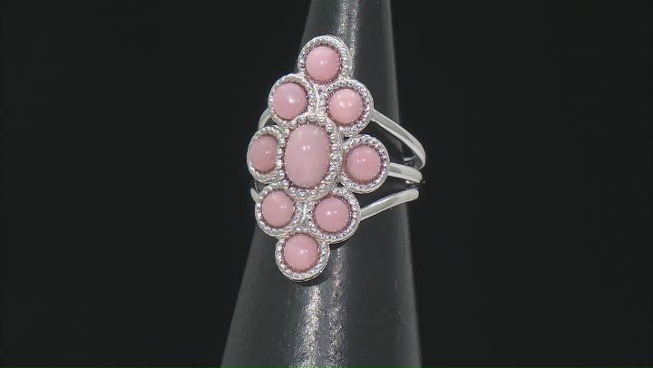 Pink Opal Rhodium Over Sterling Silver Ring Video Thumbnail