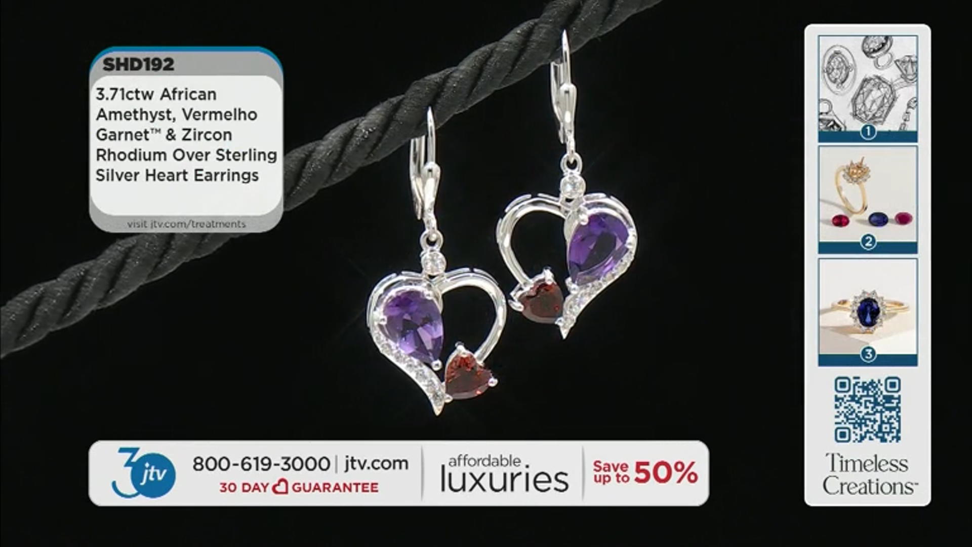 Purple Amethyst Rhodium Over Sterling Silver Heart Earrings 3.71ctw Video Thumbnail