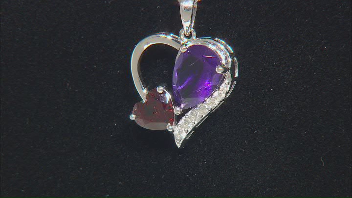Purple Amethyst Rhodium Over Sterling Silver Pendant with Chain 2.71ctw Video Thumbnail