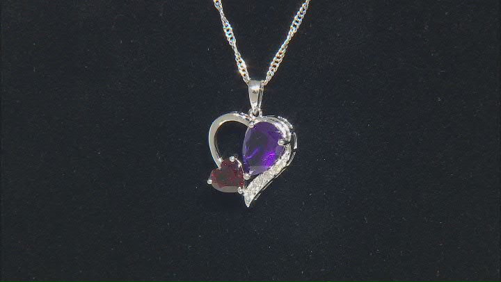 Purple Amethyst Rhodium Over Sterling Silver Pendant with Chain 2.71ctw Video Thumbnail