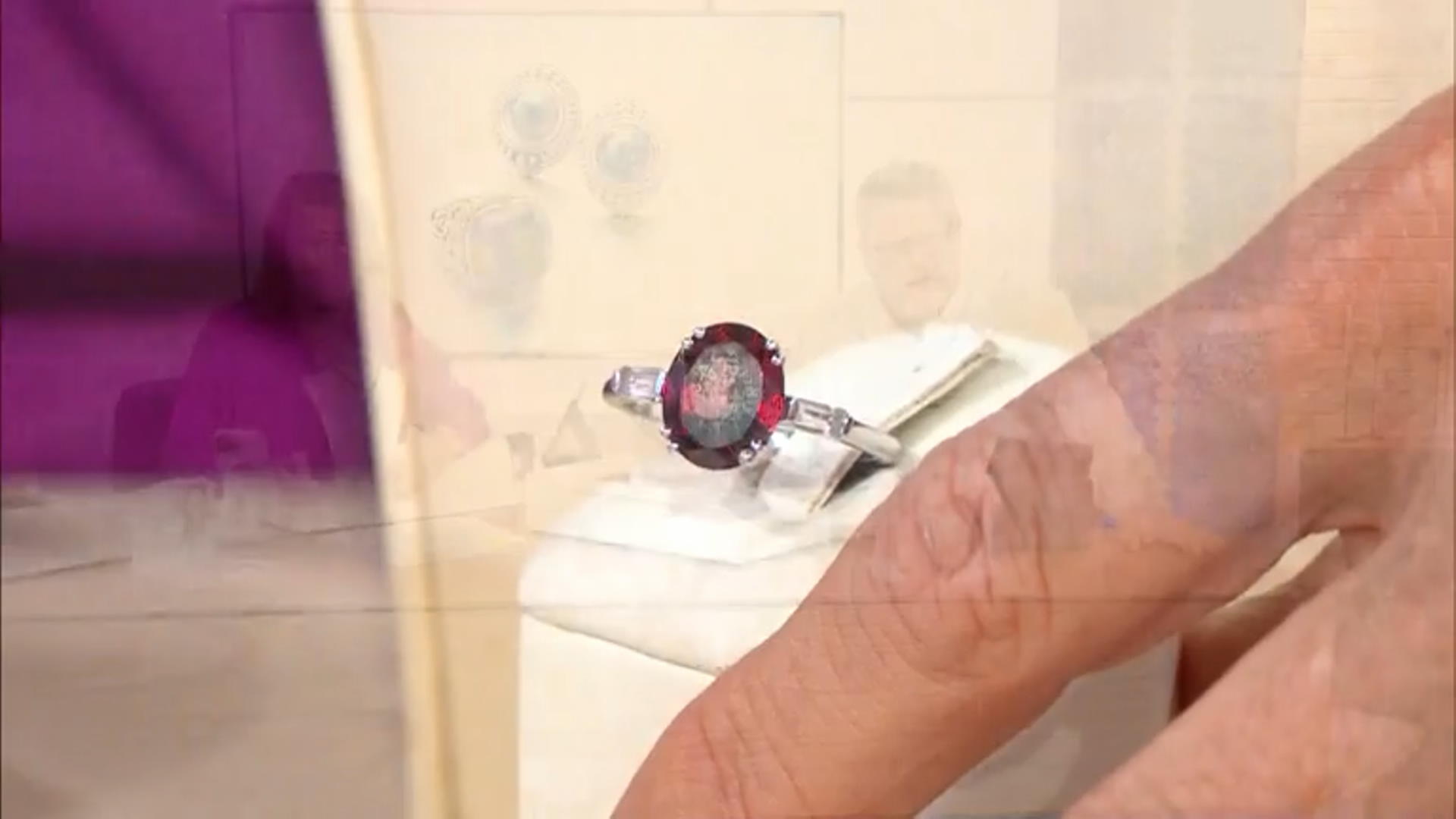 Red Garnet Rhodium Over Sterling Silver Ring 3.20ctw Video Thumbnail