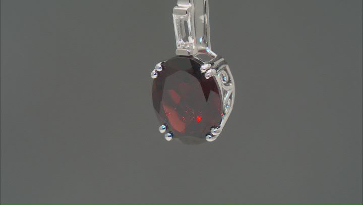 Red Garnet Rhodium Over Sterling Silver Pendant With Chain 3.09ctw Video Thumbnail