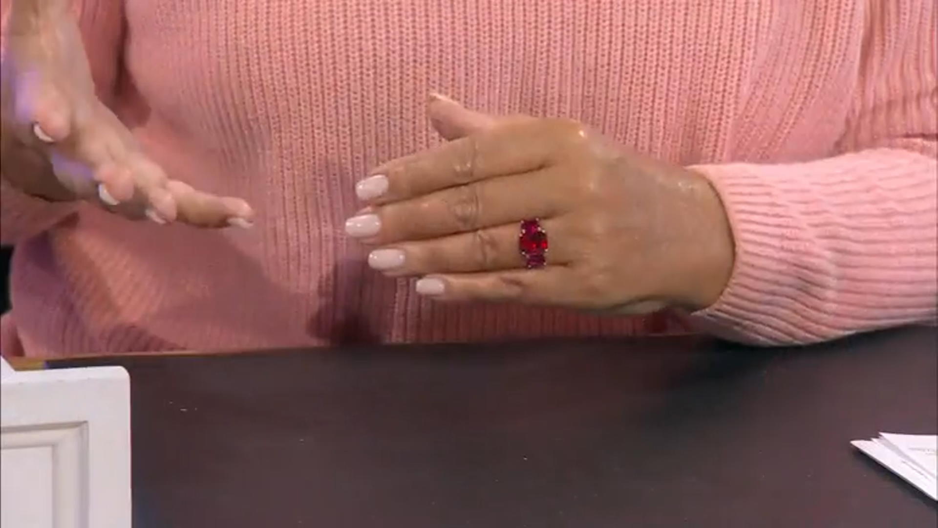 Lab Created Ruby Rhodium Over Sterling Silver 3-Stone Ring 8.54ctw Video Thumbnail