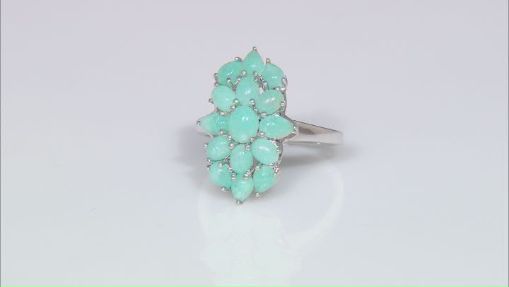 Green Amazonite Rhodium Over Sterling Silver Ring Video Thumbnail