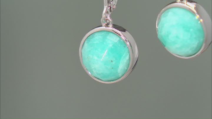 Blue Amazonite Rhodium Over Sterling Silver Earrings Video Thumbnail