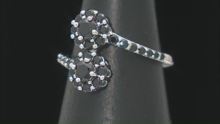 Black Spinel Rhodium Over Sterling Silver Ring 1.83ctw Video Thumbnail