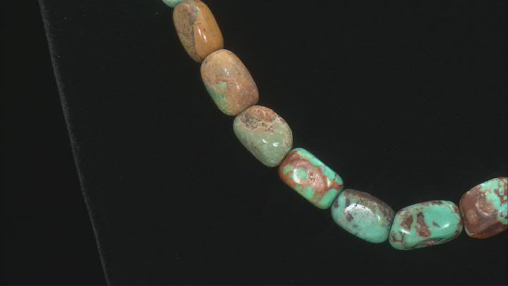 Kingman Turquoise and Turquoise in Matrix Rhodium Over Sterling Silver 18" Necklace Video Thumbnail