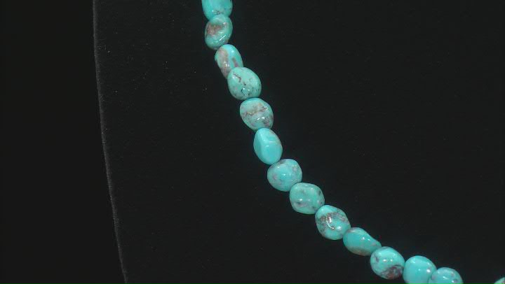 Kingman Turquoise Rhodium Over Sterling Silver 18" Necklace Video Thumbnail