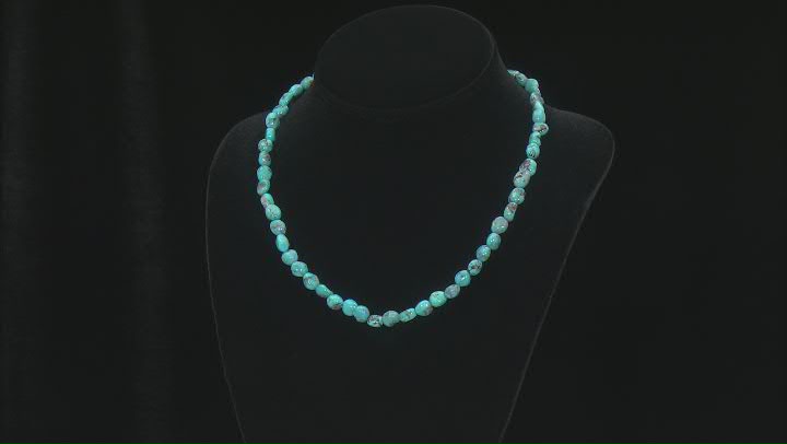 Kingman Turquoise Rhodium Over Sterling Silver 18" Necklace Video Thumbnail