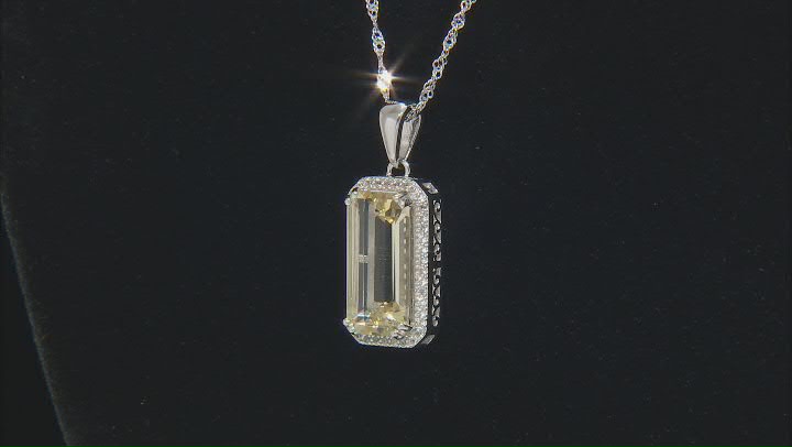 Yellow Labradorite Rhodium Over Sterling Silver Pendant With Chain 7.37ctw Video Thumbnail