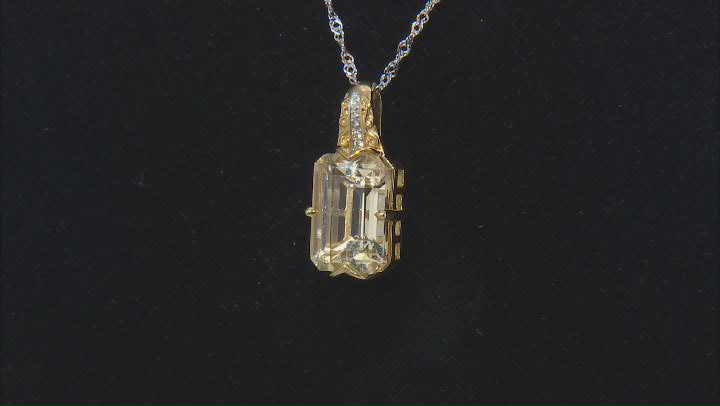 Yellow Labradorite 18k Yellow Gold Over Sterling Silver Pendant With Chain 6.05ctw Video Thumbnail