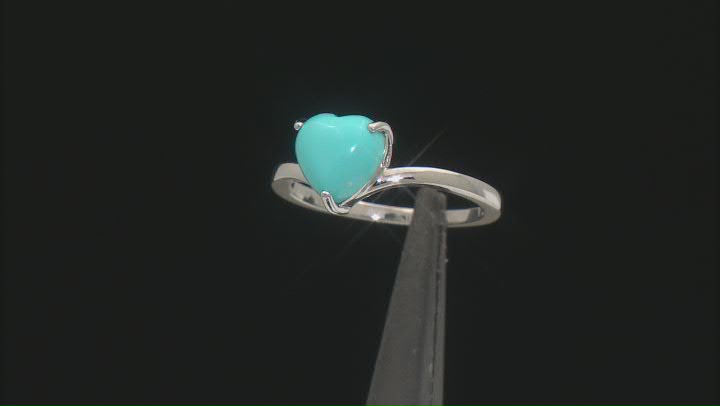 Blue Sleeping Beauty Turquoise Rhodium Over Sterling Silver Set Of Two Rings Video Thumbnail