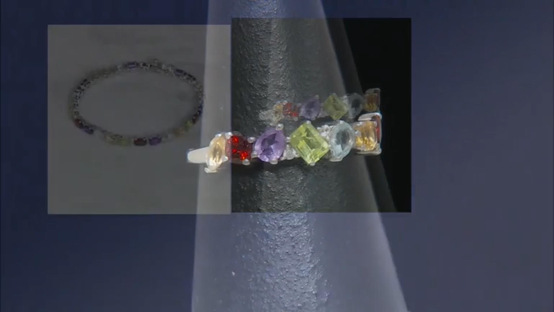Multi-Color Multi-Stone Rhodium Over Sterling Silver Ring 1.00ctw Video Thumbnail