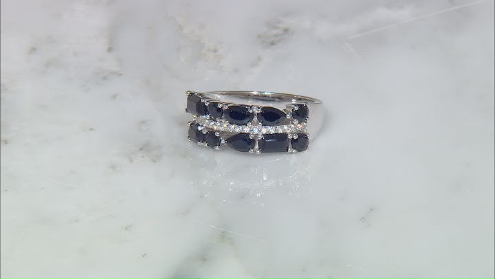 Black Spinel Rhodium Over Sterling Silver Ring 1.89ctw Video Thumbnail