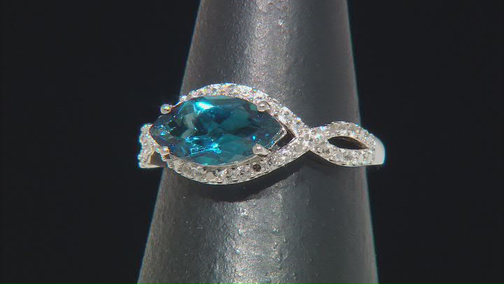 London Blue Topaz Rhodium Over Sterling Silver Ring 1.91ctw Video Thumbnail