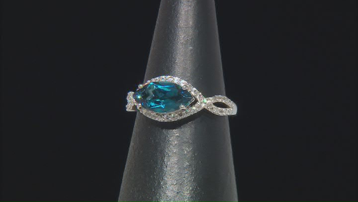 London Blue Topaz Rhodium Over Sterling Silver Ring 1.91ctw Video Thumbnail