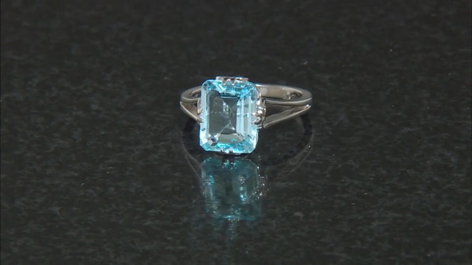 Sky Blue Topaz Rhodium Over Sterling Silver Ring 4.68ctw Video Thumbnail