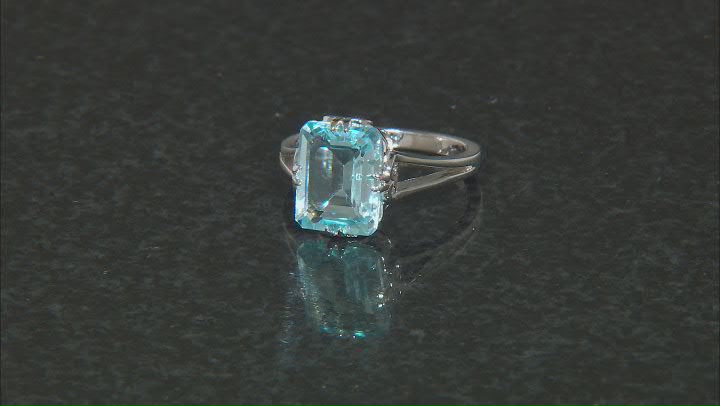 Sky Blue Topaz Rhodium Over Sterling Silver Ring 4.68ctw Video Thumbnail