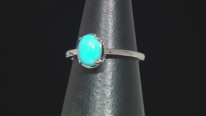 Sleeping Beauty Turquoise Rhodium Over Sterling Silver Earrings and Ring Set Video Thumbnail