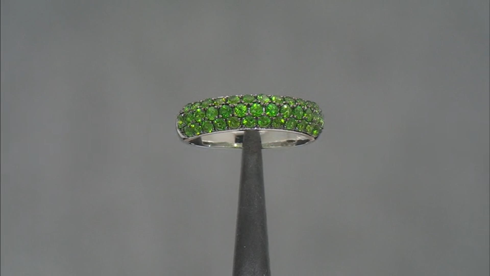 Green Chrome Diopside Rhodium Over Sterling Silver Ring 1.18ctw Video Thumbnail