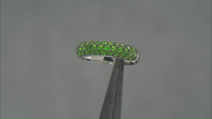 Green Chrome Diopside Rhodium Over Sterling Silver Ring 1.18ctw Video Thumbnail