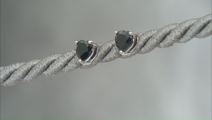 Black Spinel Rhodium Over Sterling Silver Set of 3 Earrings 4.40ctw Video Thumbnail