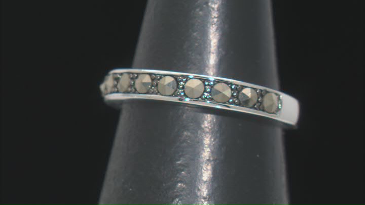 Gray Marcasite, Black Rhodium Over Sterling Silver Ring 0.31ctw Video Thumbnail