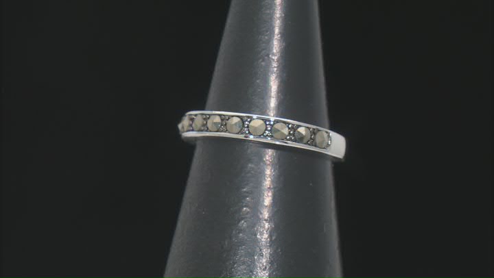 Gray Marcasite, Black Rhodium Over Sterling Silver Ring 0.31ctw Video Thumbnail