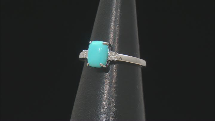 Sleeping Beauty Turquoise Rhodium Over Sterling Silver Ring Video Thumbnail