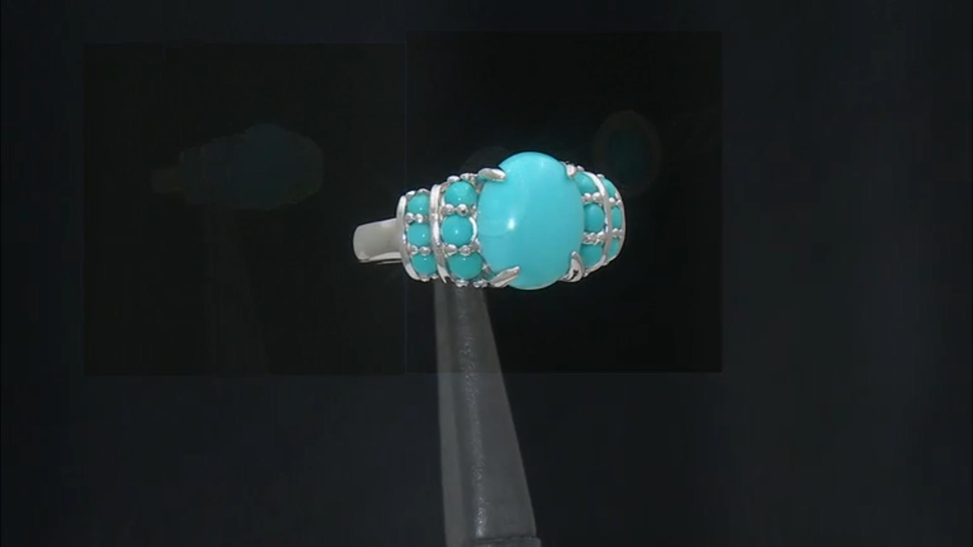 Sleeping Beauty Turquoise Rhodium Over Sterling Silver Ring Video Thumbnail