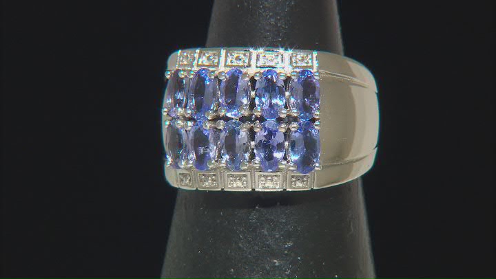 Tanzanite Rhodium Over Sterling Silver Band Ring 2.25ctw Video Thumbnail