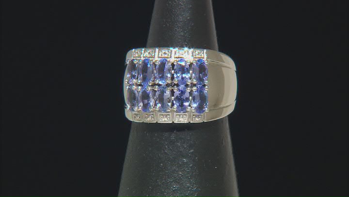 Tanzanite Rhodium Over Sterling Silver Band Ring 2.25ctw Video Thumbnail