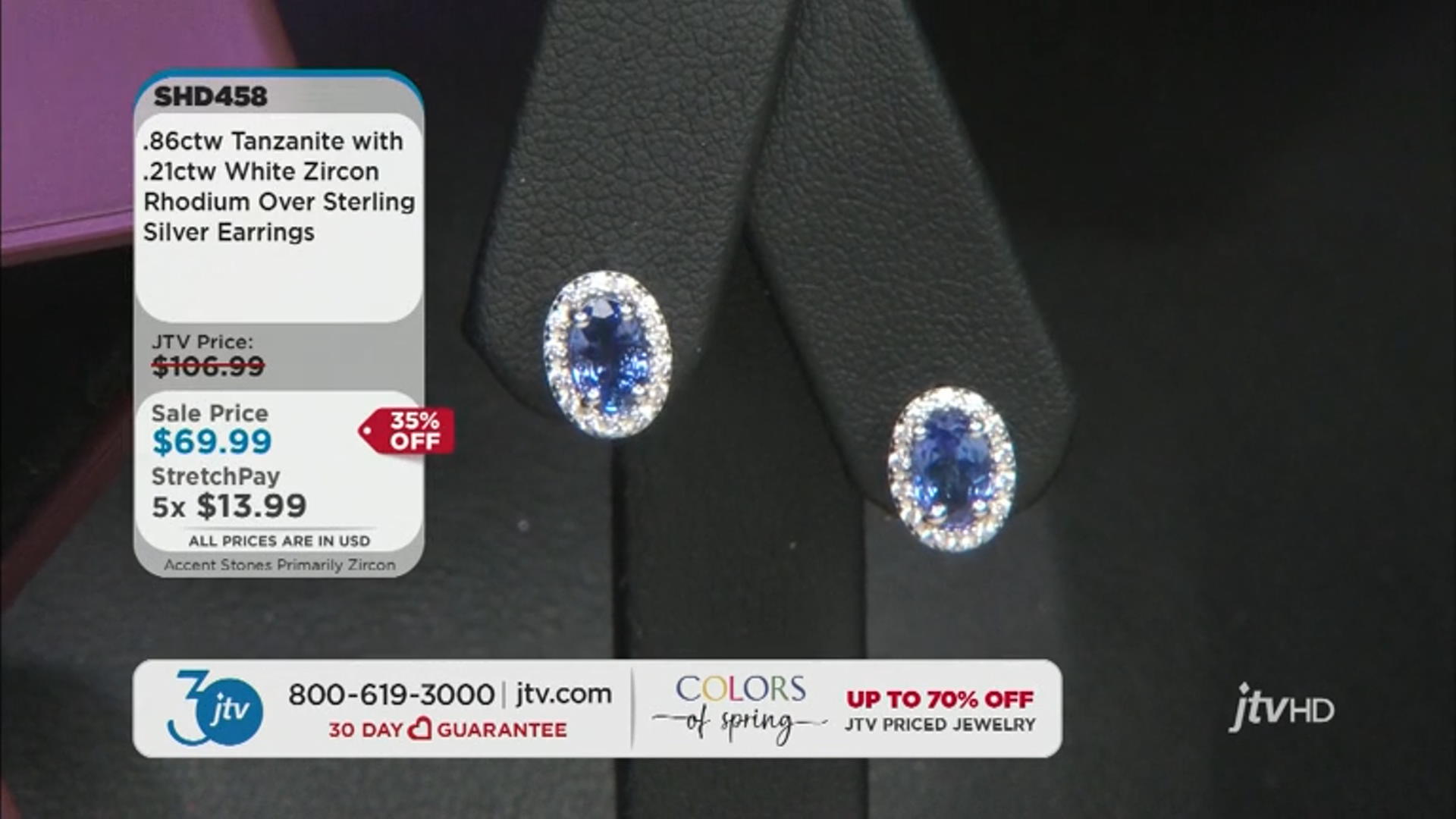 Blue Tanzanite Rhodium Over Sterling Silver Earrings 1.07ctw Video Thumbnail