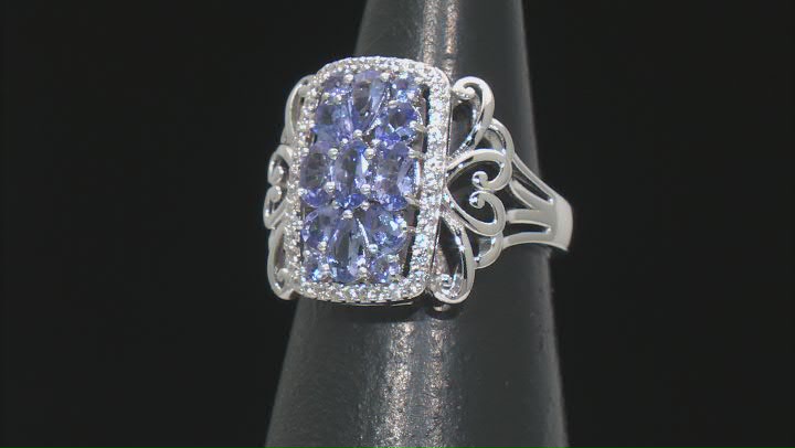 Tanzanite Rhodium Over Sterling Silver Ring 1.78ctw Video Thumbnail