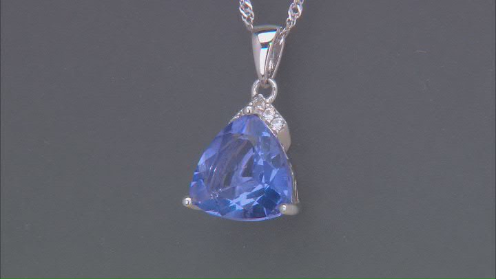 Color Change Fluorite Rhodium Over Sterling Silver Pendant with Chain 6.56ctw Video Thumbnail