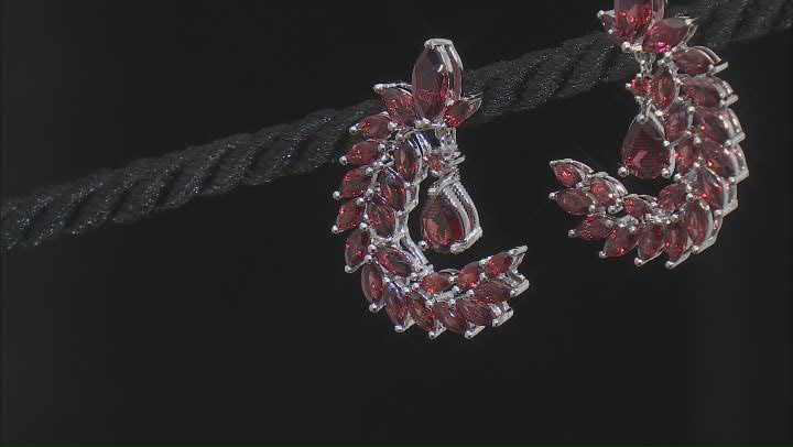 Red Garnet Rhodium Over Sterling Silver Earrings 8.58ctw Video Thumbnail