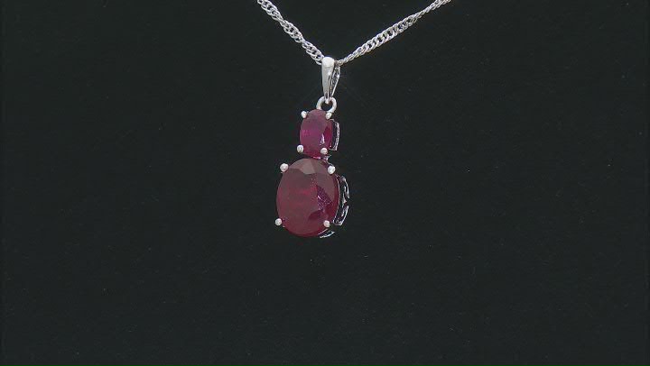 Mahaleo(R) Ruby Rhodium Over Sterling Silver Pendant with Chain 3.73ctw Video Thumbnail