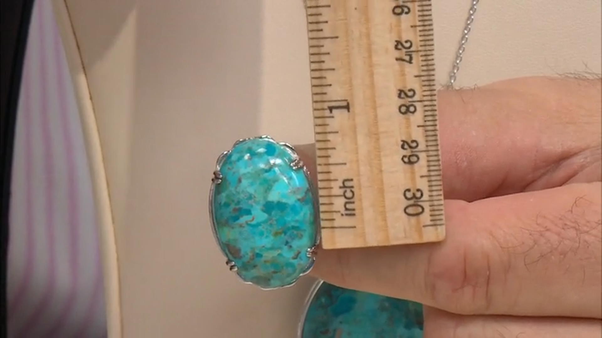 Blue Composite Turquoise Rhodium Over Sterling Silver Ring Video Thumbnail