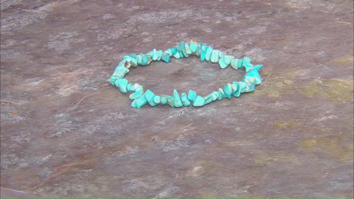 Blue Sleeping Beauty Turquoise Chip Stretch Bracelet Video Thumbnail