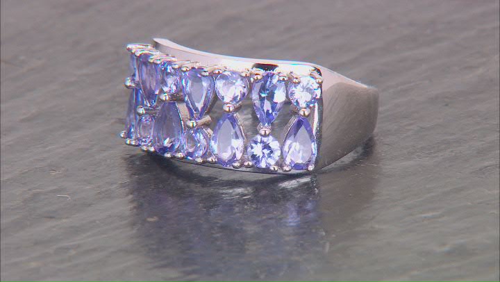 Blue Tanzanite Rhodium Over Sterling Silver Ring 2.50ctw Video Thumbnail